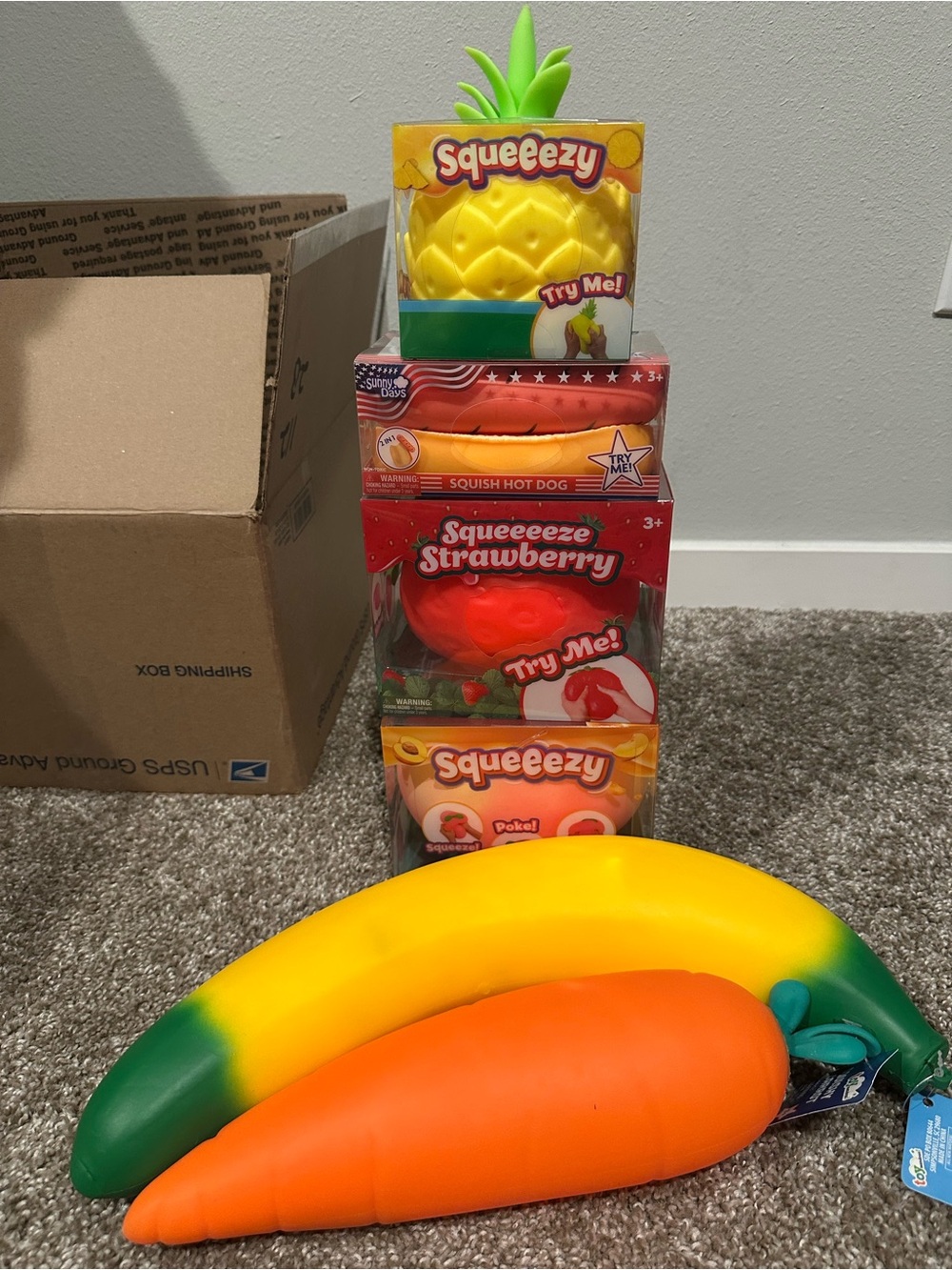 Squishy Food Bundle 🍍🌭🍓🍑🍌🥕
